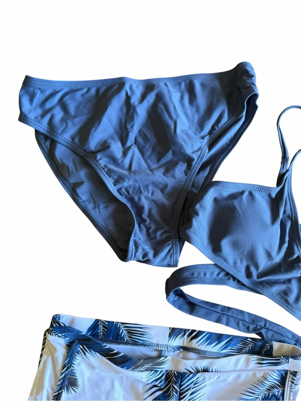 Girls 3 Piece Wrap Bikini Top with Bottoms and Shorts Swim Suit Size 160 aka 12